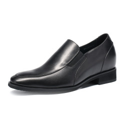 Mocasines con alzas Amadeo +7 cm de piel negra